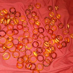 Wooden rings lot of 4